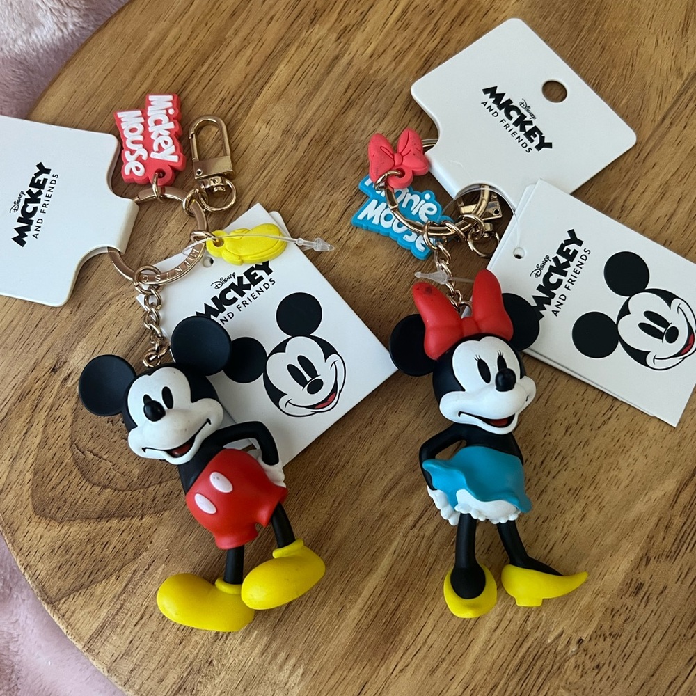 Disney Mickey Mouse Keychain with Red and Yellow Accents